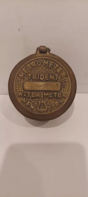 Vintage Metro Meter Trident Meter Co New York Old Brass Trinket Box
