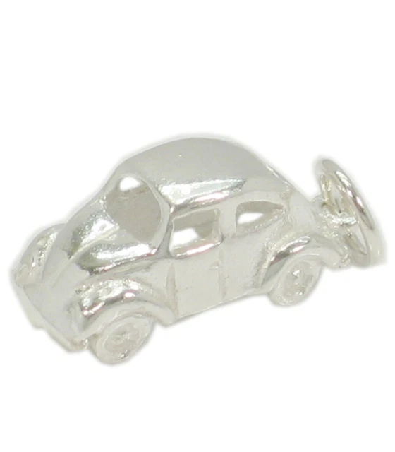 VW Beetle Car Sterling Silver Charm .925 x 1 Cars charms