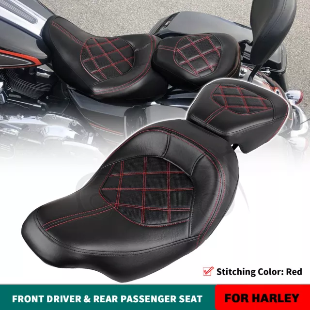 BLK Driver Passenger Seat For Harley Electra Glide Road King Classic FLHTC FLHRC