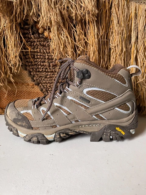 Merrell Moab 2 Mid GTX Gore-Tex Women's Size 7 Brown Blue Hiking Boots J99796