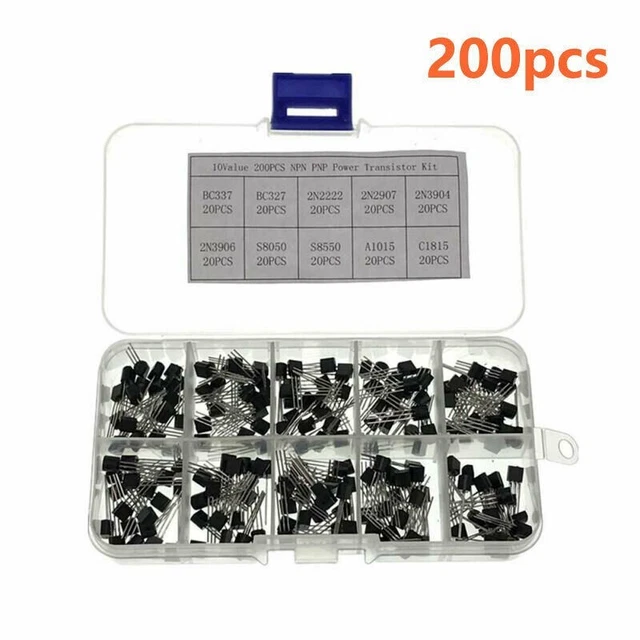 Set PNP NPN transistor 200 pz assortimento componenti apparecchiature elettriche