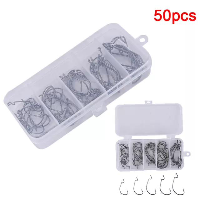 50x/lot Sea Hook Fishing Box Offset Hook 2#1#1/0#2/0#3/0# Accessories FishhoY RF