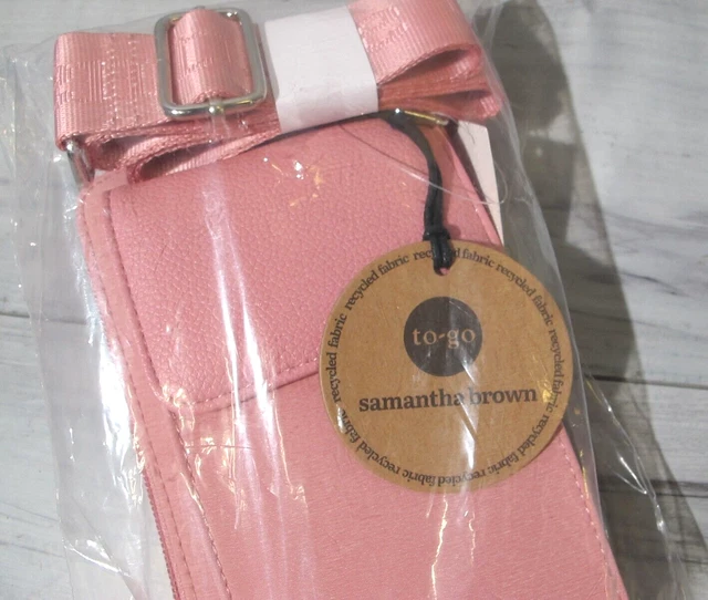 Samantha Brown Crossbody Purse To Go Belt Bag for Phone 8" x 4.5" x 1" PINK *NEW 2