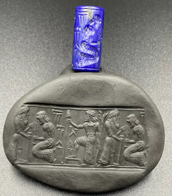 Old Ancient Antique Near Eastern Roman Sasanian Lapis Seal Stamp