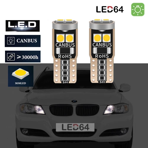 Lot De 2 Ampoules LED W5W Canbus Pour BMW Série 3 E90 - Veilleuse, Blanc 6000K, 8W, Neuf