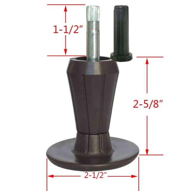 CAFORO REPLACEMENT BED Frame Feet 2Piece Steel Stem Plastic Bed Frame