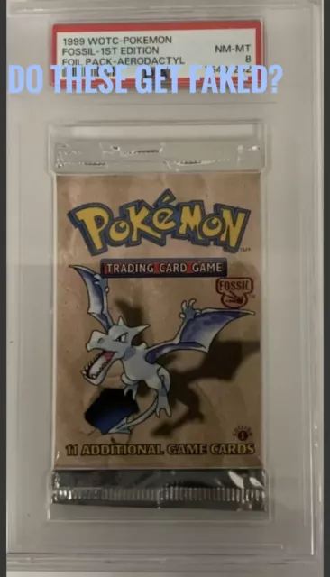 PSA 9 POKEMON FOSSIL FIRST EDITION BOOSTER PACK SET AERODACTYL