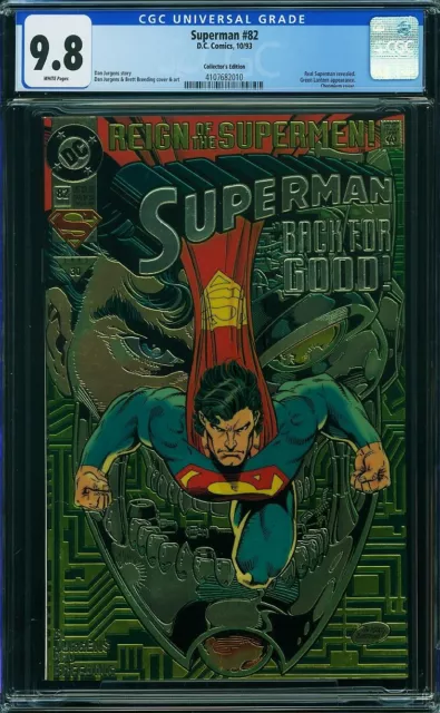 Superman #82 CGC 9.8 WP 1993 DC (Real Superman Revealed) (Chromium Cover)