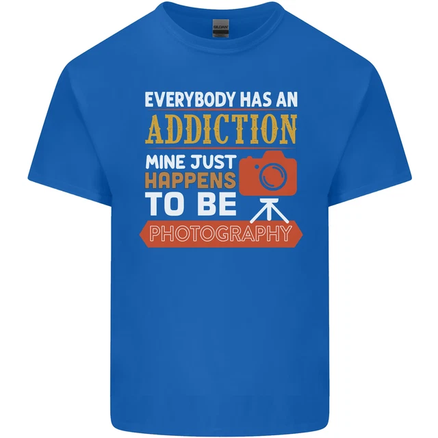 T-shirt top da uomo cotone Photography Addiction divertente fotografo 3