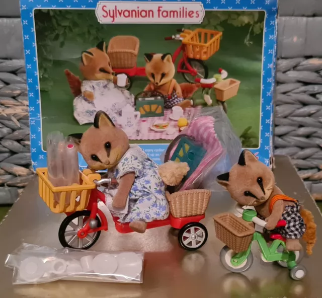Sylvanian Families Bike & Picnic  Set Inc  Renard Fox Figures & Accessories Box