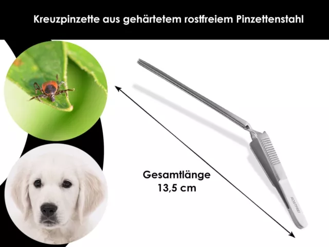 Kreuzpinzette Gebogene Ohr Pinzette Ohrpinzette Edelstahl 13,5 cm Innenzahnung 2