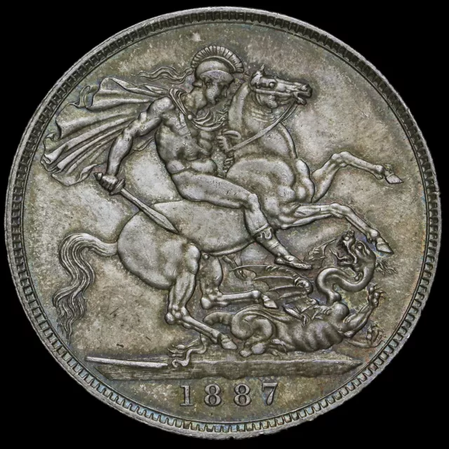 1887 Queen Victoria Jubilee Head Silver Crown, A/UNC 2