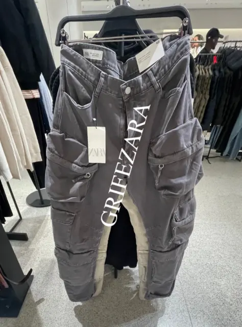 ZARA NEW MAN Cargo Trousers Utility Jeans Pockets Pant Grey 5575/374 5575/ 375 $87.99 - PicClick