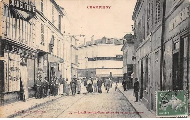 94.AM19260.Champigny sur Marne.N°27.La grande Rue prise de la rue mignon