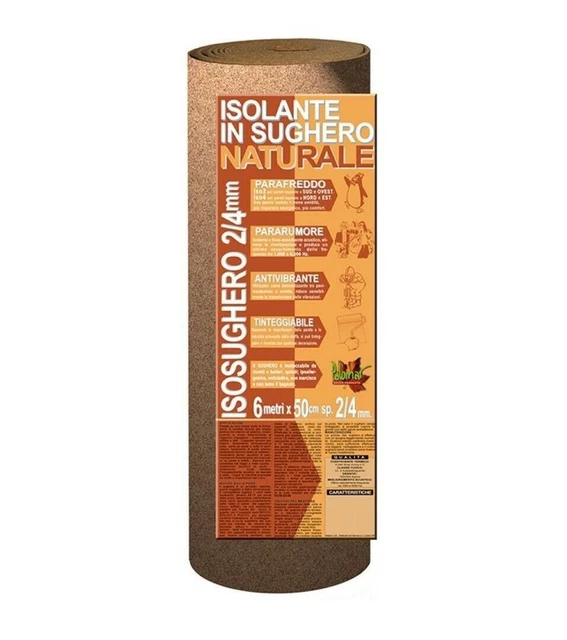 Rotolo Di Sughero Isolante 2 Mm 50 Cm 6 Metri Resa 3Mq - Palomar