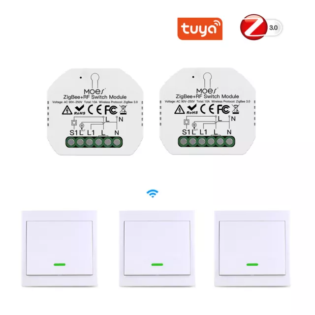 230V Tuya Zigbee Wireless Schalter Modul Funkschalter Lichtschalte Wandschalter