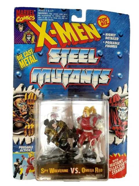 X-Men Steel Mutants Spy Wolverine Vs Omega Red Marvel 1994 Toy Biz Die-Cast MOC