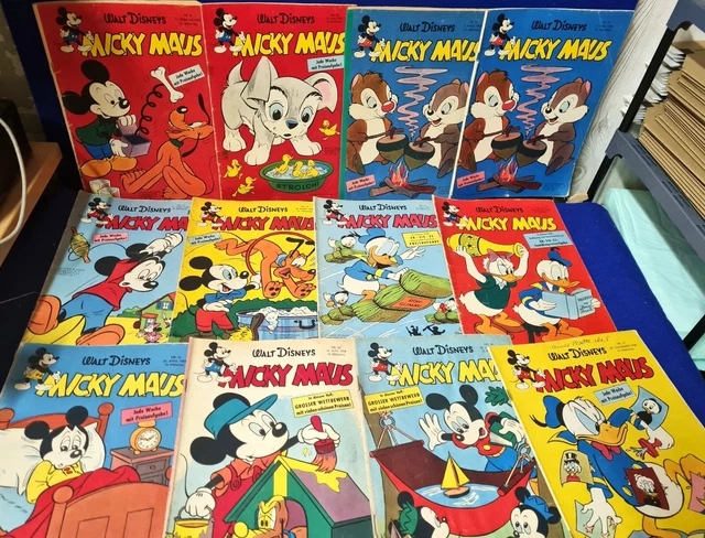 12 Micky Maus Comic Heft 1959 tlw.. Mit GS+SB hoher Katalog Wert (513)