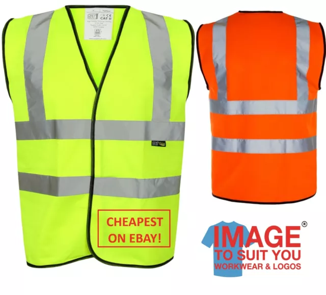 Hi Vis Vest  Safety Waistcoat | YELLOW ORANGE | EN471 Workwear  Waistcoat