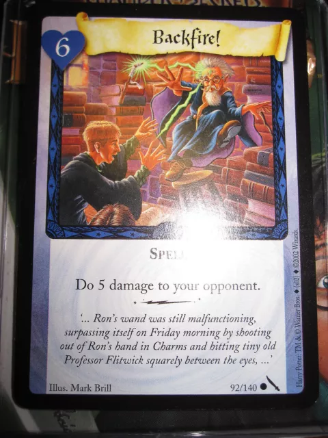 Harry Potter Tcg Game Card Chamber Of Secrets Backfire! 92/140 Com Mint English