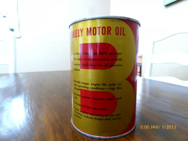 Blakely Heavy Duty Quart Motor Oil Can Phoenix Arizona Vintage Metal FULL SIGNED 3