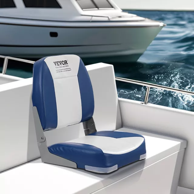 VEVOR 2X Folding Boat Seats Low Back Marine Seating Set All Weather Swivel Chair