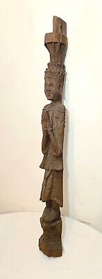 large antique 1800s hand carved Thai Asian temple architectural sculpture statue