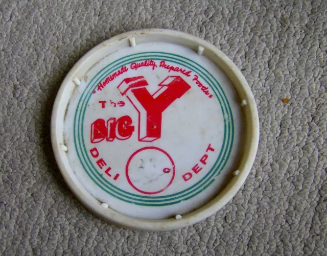 RARE vintage 1960s BIG Y grocery store supermarket DELI DEPT. LID Springfield MA