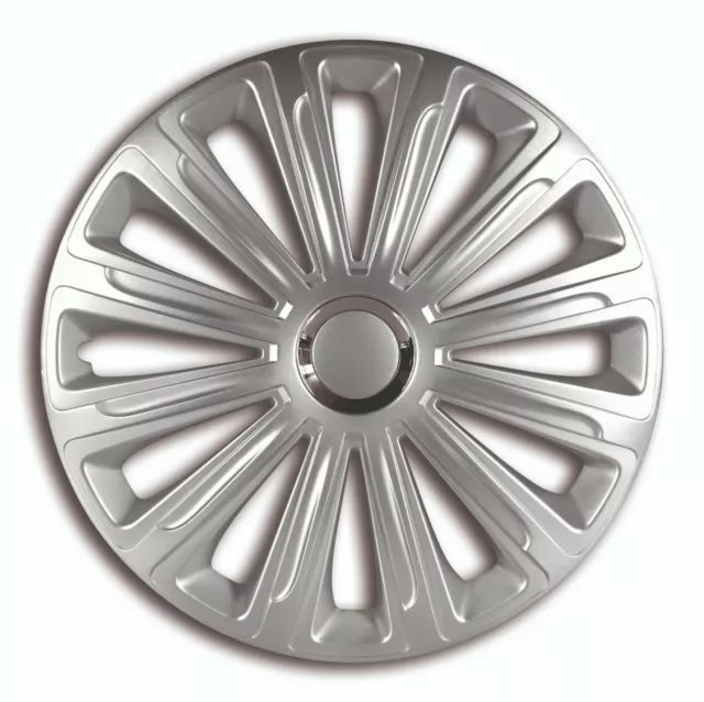 Copricerchi 16" Tappi mozzo Trend RC Copriplastica Set di 4 Silver Fit R16 2