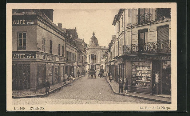 CPA Évreux, La Rue de la Harpe, vue de la rue