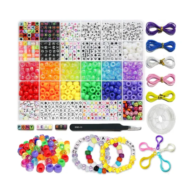 LIS HEGENSA 1300 Pcs DIY Childrens Crafts Beads Friendship Bracelet Kit, with...