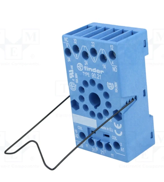 BOITE DE 10 FINDER 90.21SMA Embase ou socket relais, Rail DIN / Panneau, Vis, 10