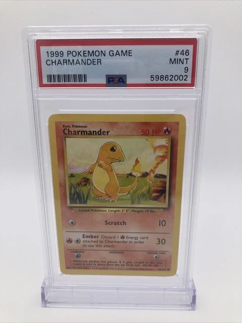 1999 Pokémon Base Set Unlimited Charmander 46/102 PSA 9 Mint