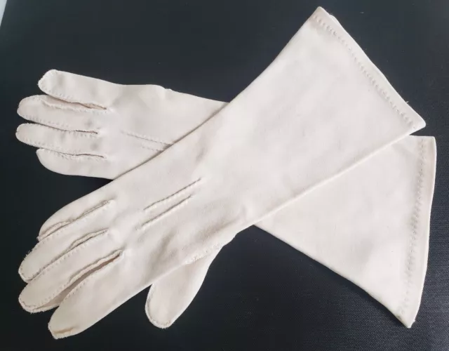 Vintage Wear-Right Suplec Suede Off White Women's 12" Evening GLOVES Size 6  