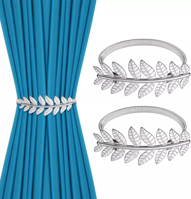 2pcs Silver Spring Rope Curtain Tiebacks Drapery Holdback Elastic Window