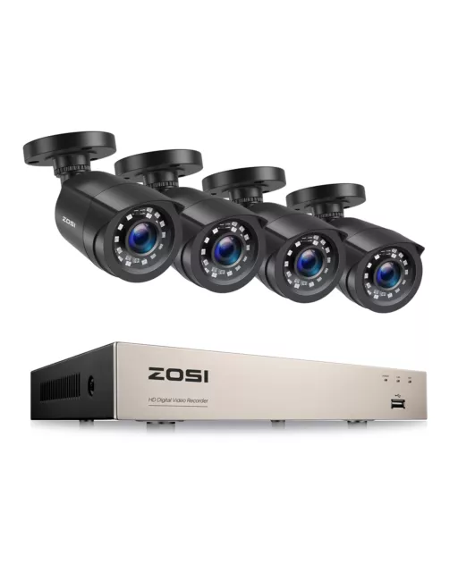 ZOSI 8CH H.265+ DVR 1080P Caméra de Vidéosurveillance Système Alarme Maison