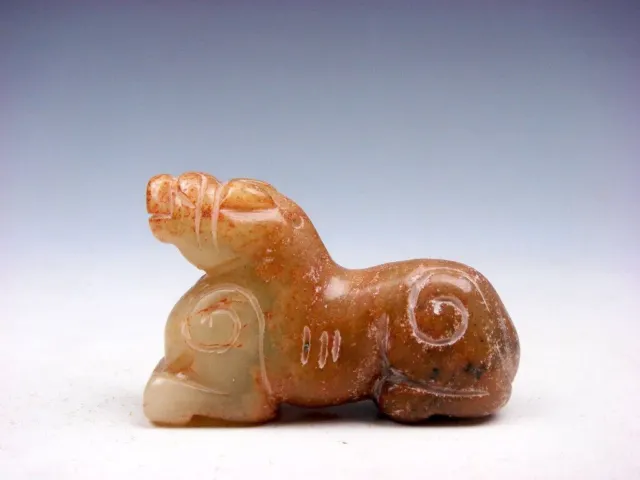 Vintage Nephrite Jade Stone Carved Seated Foo Dog Sculpture #04222311