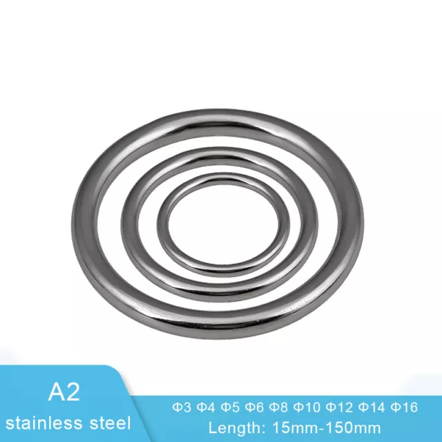 40~150mm Round Welded O Rings A2 Stainless Steel Heavy Duty Metal