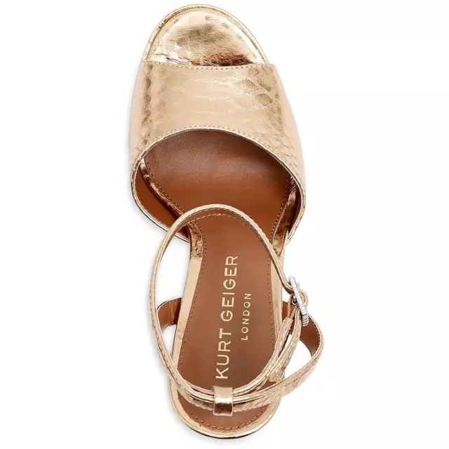 KURT GEIGER LONDON Womens Pierra Gold Heels Sandals 38.5 Medium (B,M ...