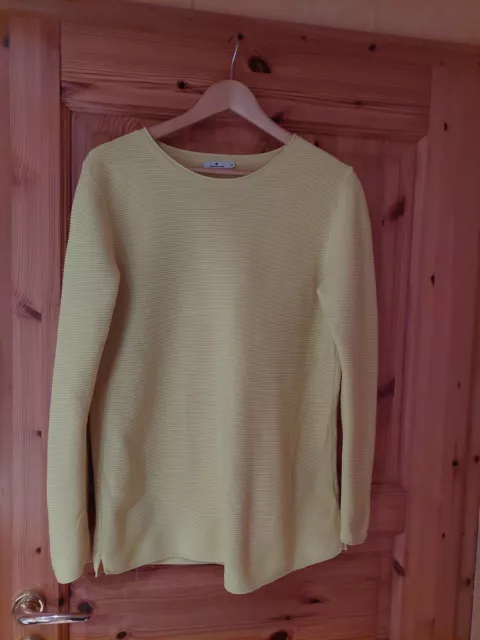 Damen-Pulli, Gelb, Tom Tailor, GR. XL, Langarm, Rundhals, Querripp, Baumwolle