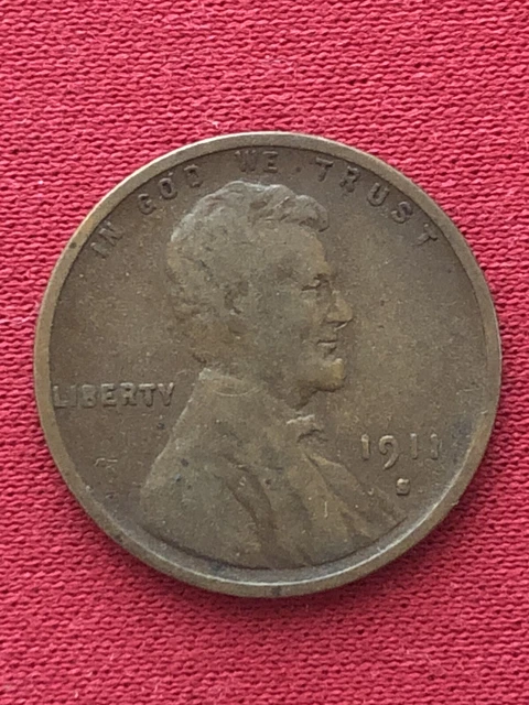 1911 S Semi-key Lincoln Wheat Cent Penny  Fine Coin