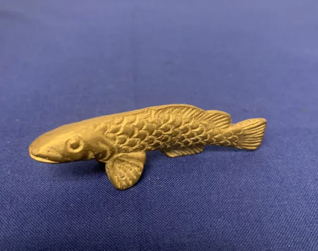 Solid Brass Fish Figure- 2 5/8” Long