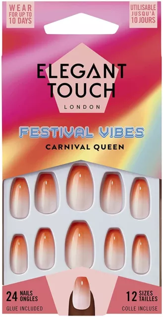 ELEGANT TOUCH False Nails Festival Vibes Carnival Queen -24 Nails Glue Included