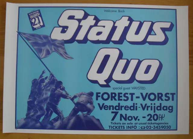 STATUS QUO original concert poster '84