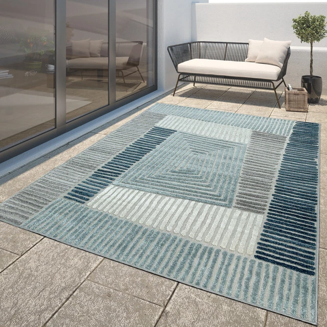 Tapis Jardin Exterieur Terrasse Cambre Cuisine Balcon Scandi Bohème Geometrique
