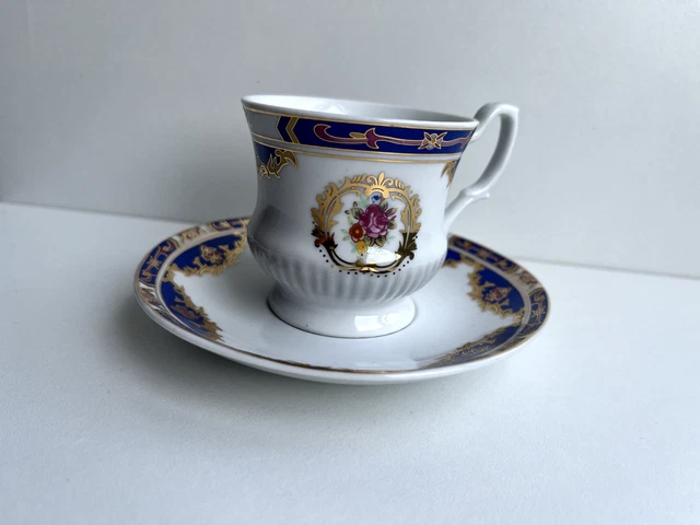 T. Limoges antique porcelain tea pair Limoges in European style