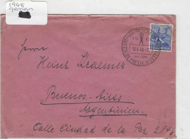 German Postal History Stamps Cover 1948  Ref 8774