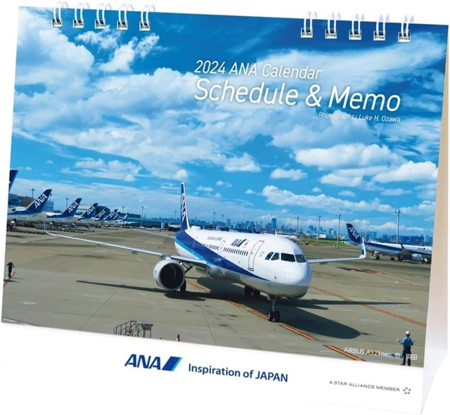 2024 DESKTOP CALENDAR ANA Japan Airline Nippon Airway Schedule & Memo