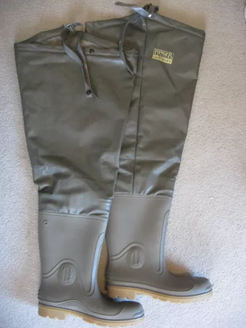 Ranger Lightwades hip wader water proof rubber boots fishing green - mens size 9