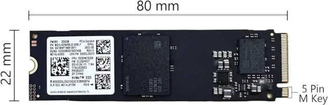 Samsung 256GB SSD M.2 2280 PM9B1 NVMe PCIe 4.0 Gen4 x4 HP, Lenovo, Asus, Bulk